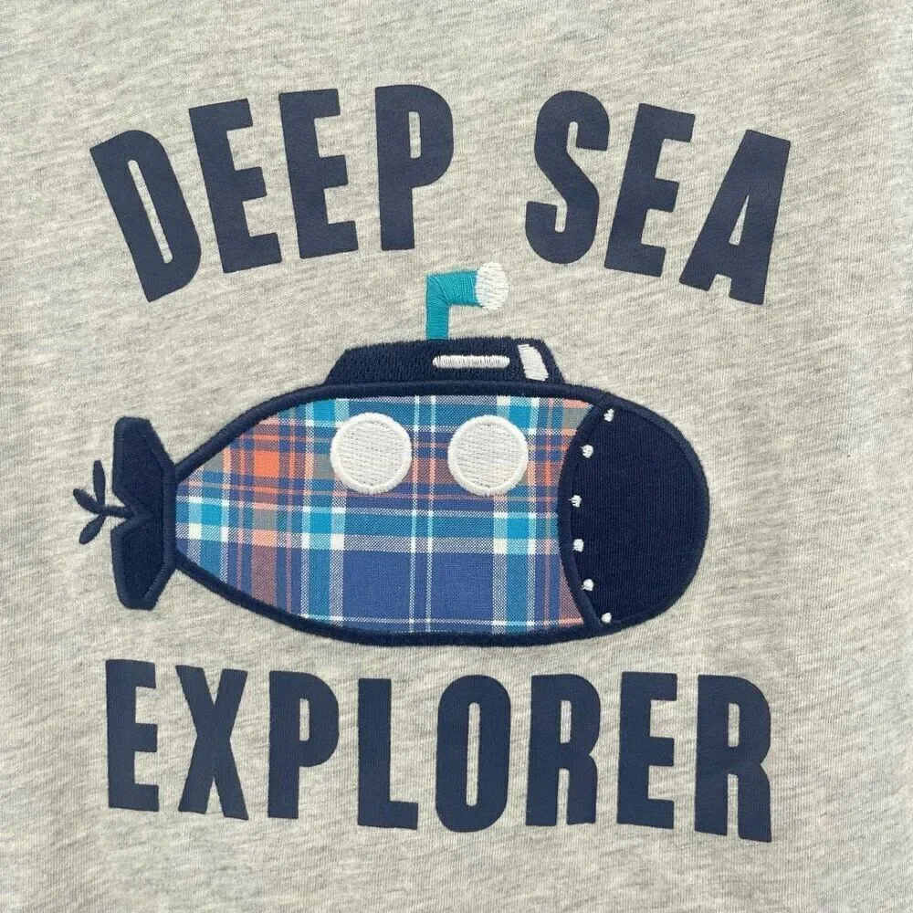 Carter’s Toddler Boys 3T Grey Deep Sea Explorer Graphic Short Sleeve Tee